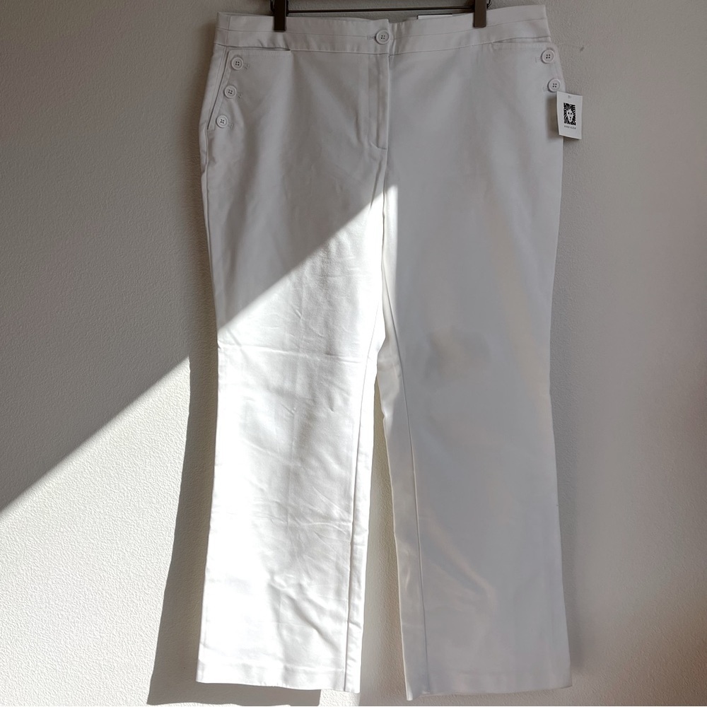 NWT Anne Klein High Rise White Trousers